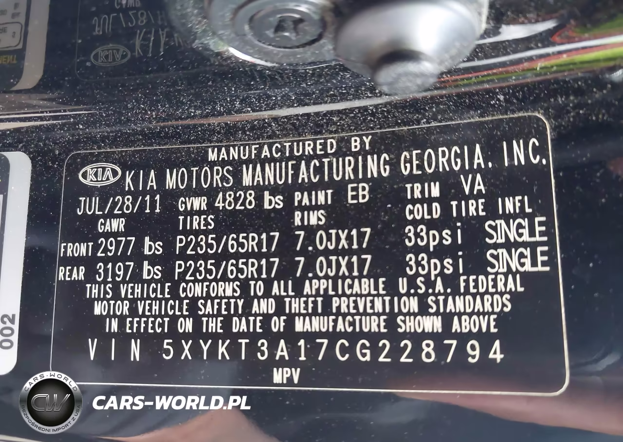 2012 Kia Sorento Lx VIN:5XYKT3A17CG228794 - 9