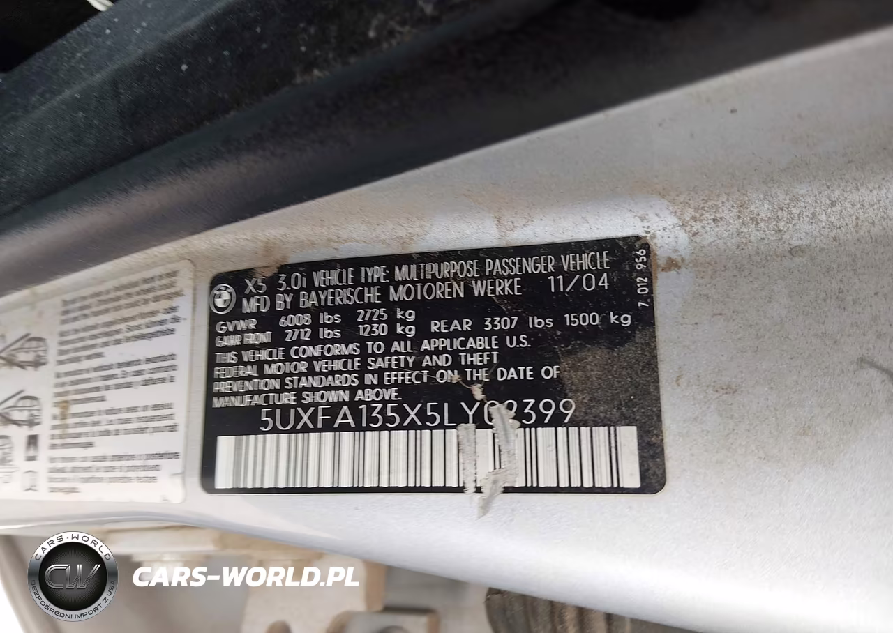 2005 BMW X5 3.0I VIN:5UXFA135X5LY02399 - 9
