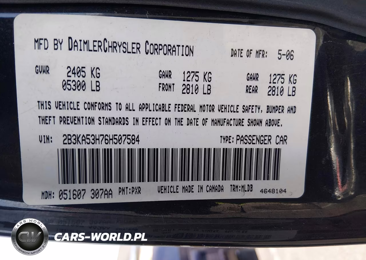 2006 Dodge Charger Rt VIN:2B3KA53H76H507584 - 9
