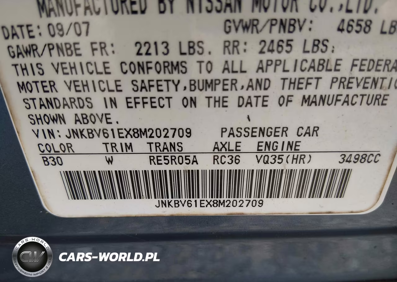 2008 Infiniti G35 Journey VIN:JNKBV61EX8M202709 - 9