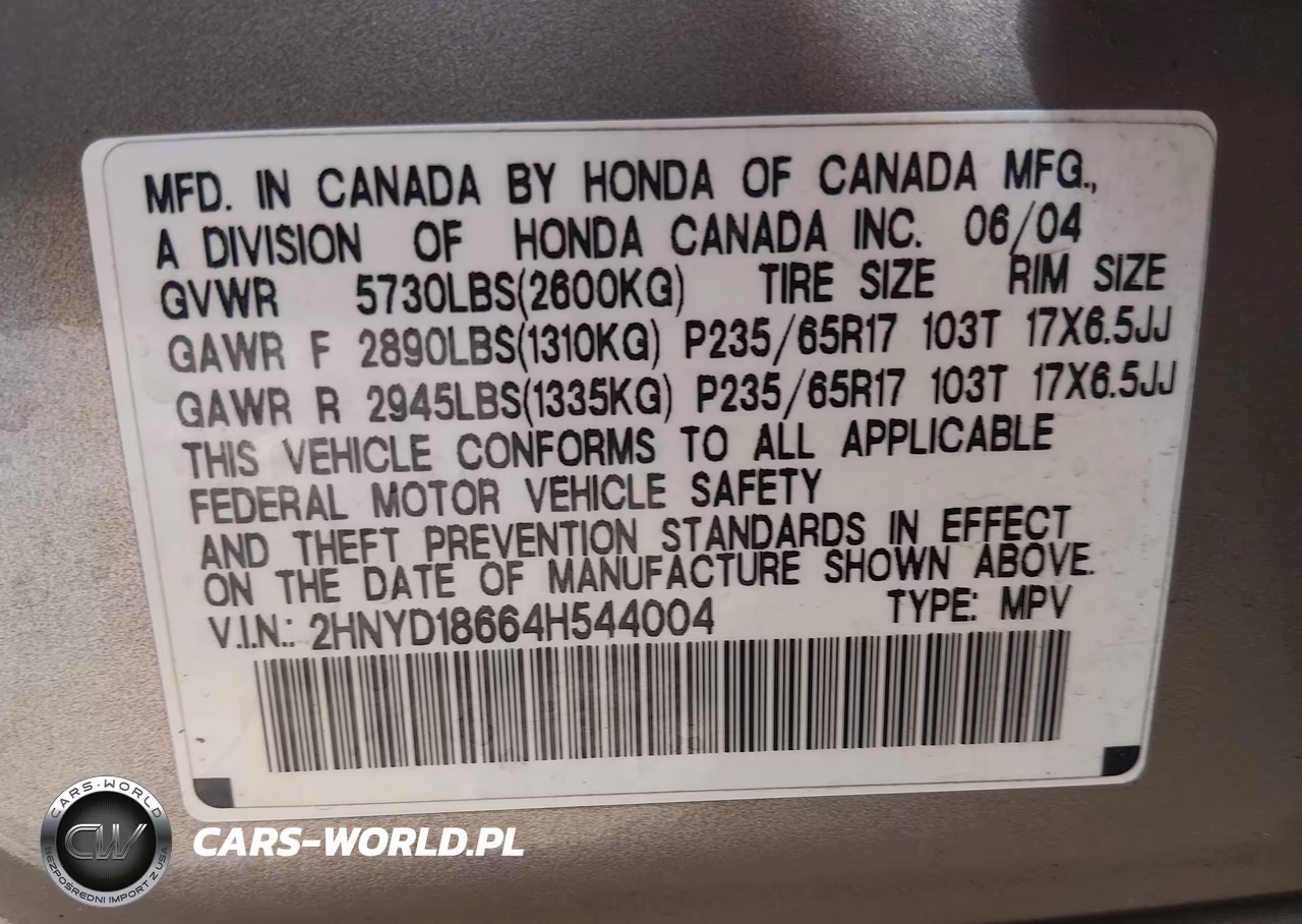 2004 Acura Mdx VIN:2HNYD18664H544004 - 9