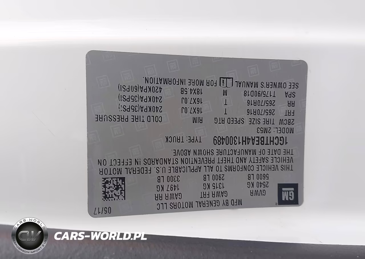 2017 Chevrolet Colorado Wt VIN:1GCHTBEA4H1300489 - 9