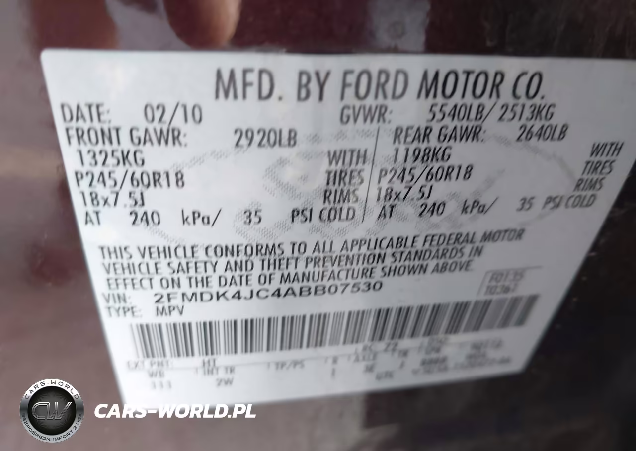 2010 Ford Edge Sel VIN:2FMDK4JC4ABB07530 - 9