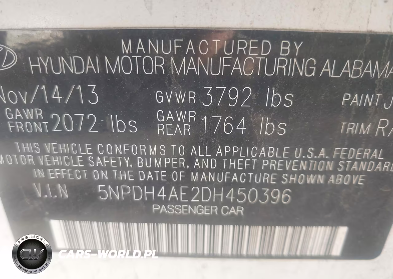 2013 Hyundai Elantra Gls VIN:5NPDH4AE2DH450396 - 9