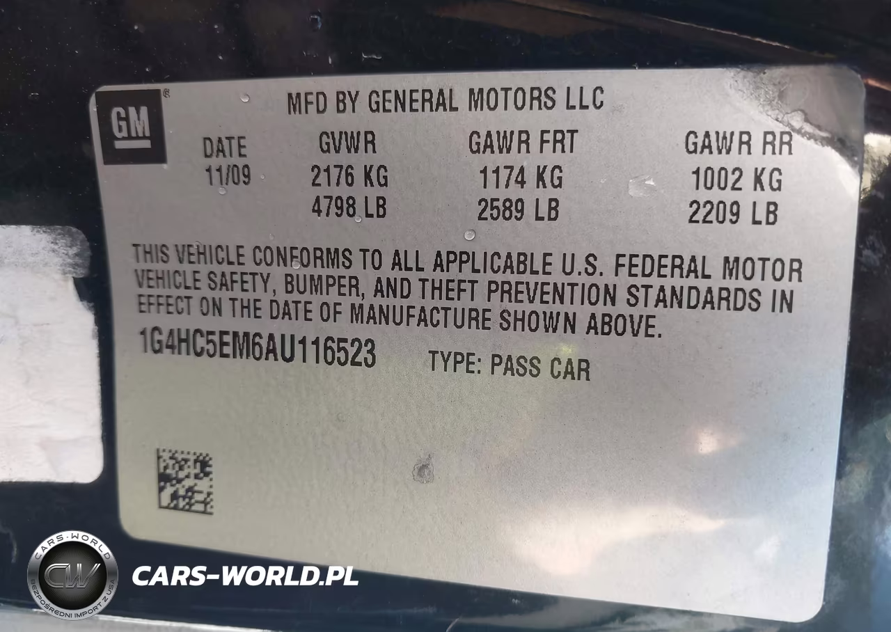 2010 Buick Lucerne Cxl VIN:1G4HC5EM6AU116523 - 9