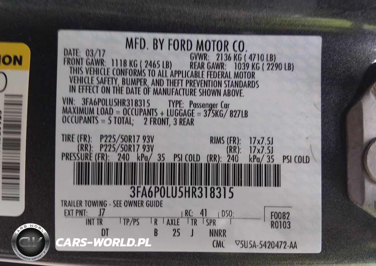 2017 Ford Fusion Hybrid Se VIN:3FA6P0LU5HR318315 - 9