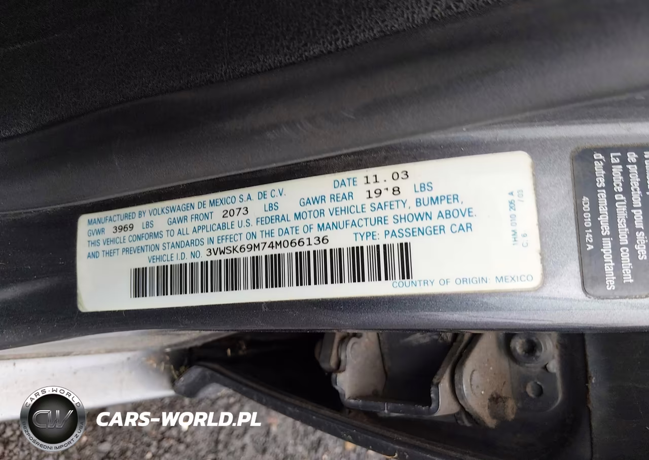 2004 Volkswagen Jetta Gls 2.0L VIN:3VWSK69M74M066136 - 9