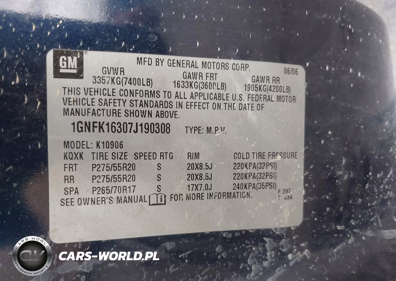 2007 Chevrolet Suburban Lt VIN:1GNFK16307J190308 - 9