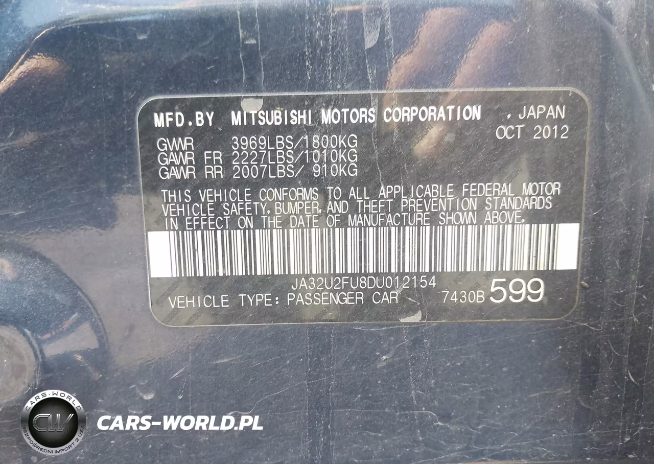 2013 Mitsubishi Lancer Es VIN:JA32U2FU8DU012154 - 9