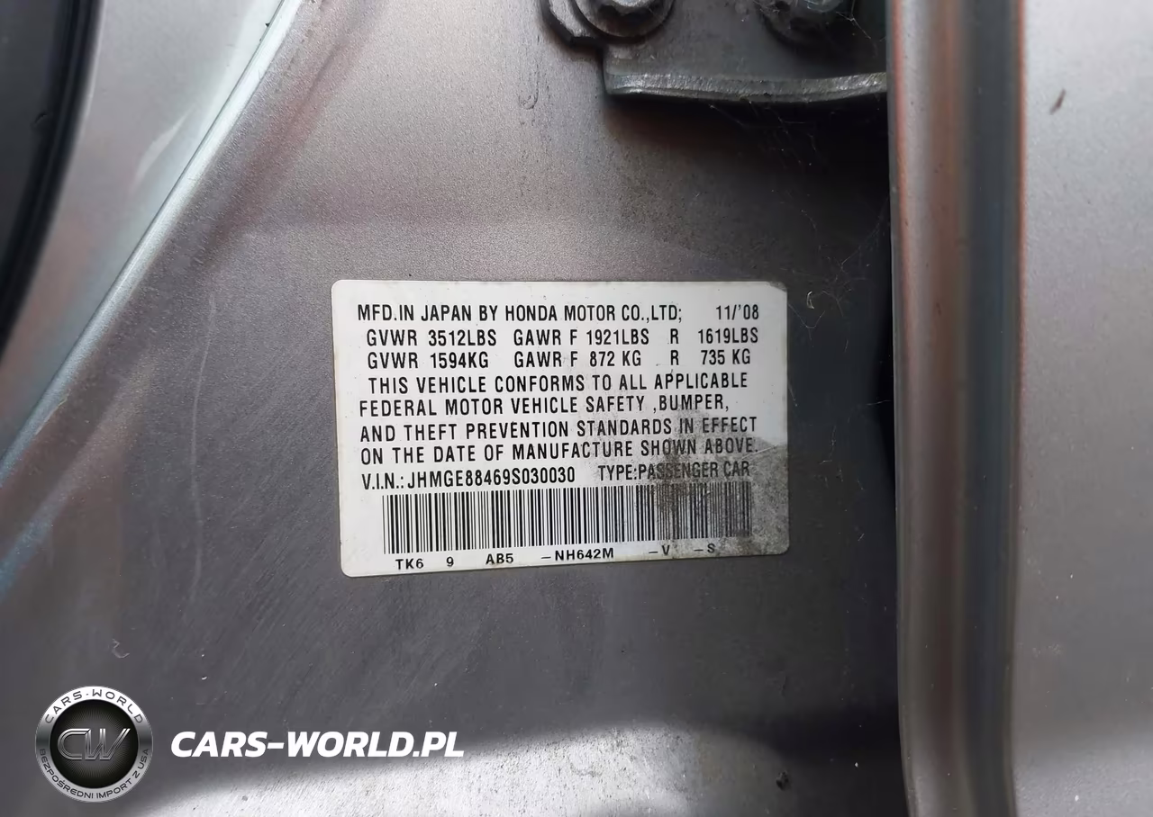 2009 Honda Fit Sport VIN:JHMGE88469S030030 - 9