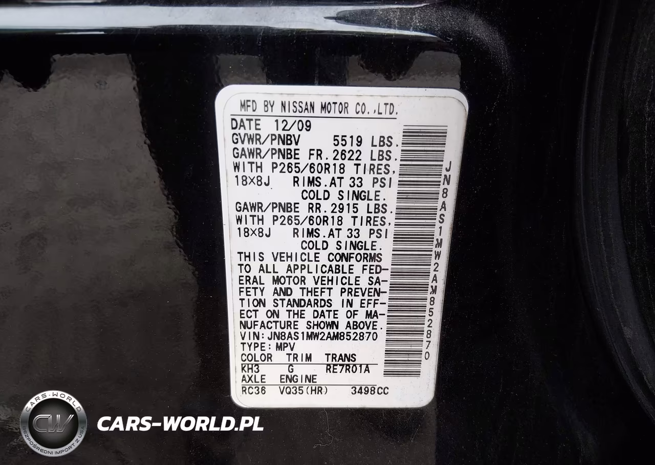 2010 Infiniti Fx35 VIN:JN8AS1MW2AM852870 - 9