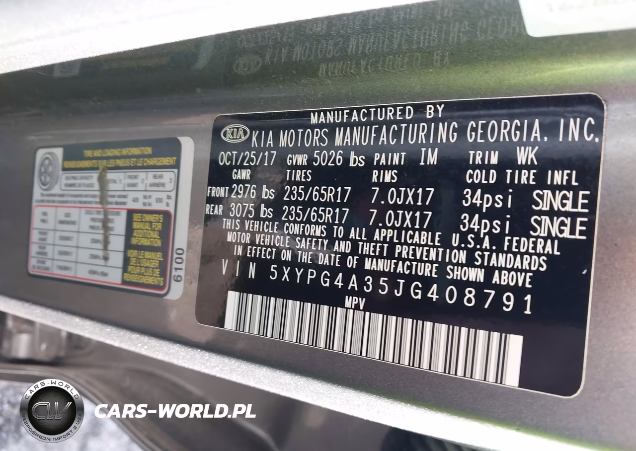 2018 Kia Sorento 2.4L Lx VIN:5XYPG4A35JG408791 - 9