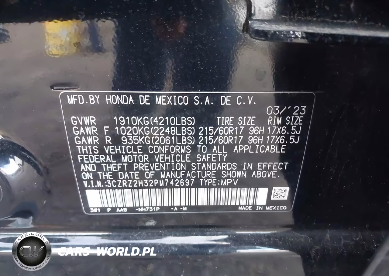 2023 Honda Hr-V Awd Lx VIN:3CZRZ2H32PM742697 - 9