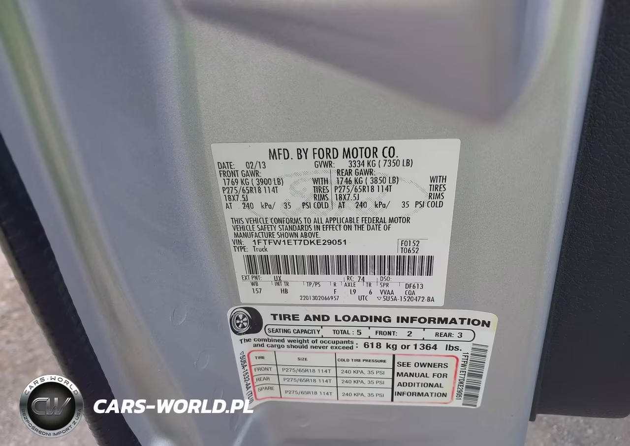 2013 Ford F-150 Lariat VIN:1FTFW1ET7DKE29051 - 9