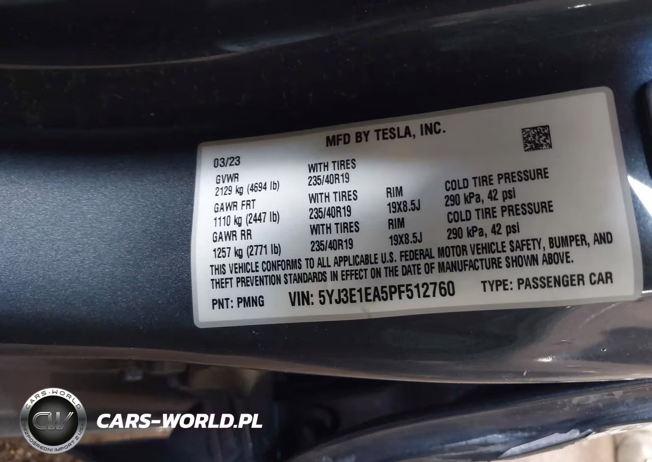 2023 Tesla Model 3 Rear-Wheel Drive VIN:5YJ3E1EA5PF512760 - 9