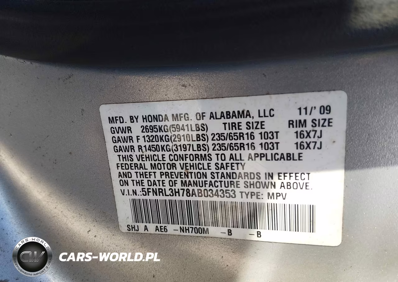 2010 Honda Odyssey Ex-L VIN:5FNRL3H78AB034353 - 9