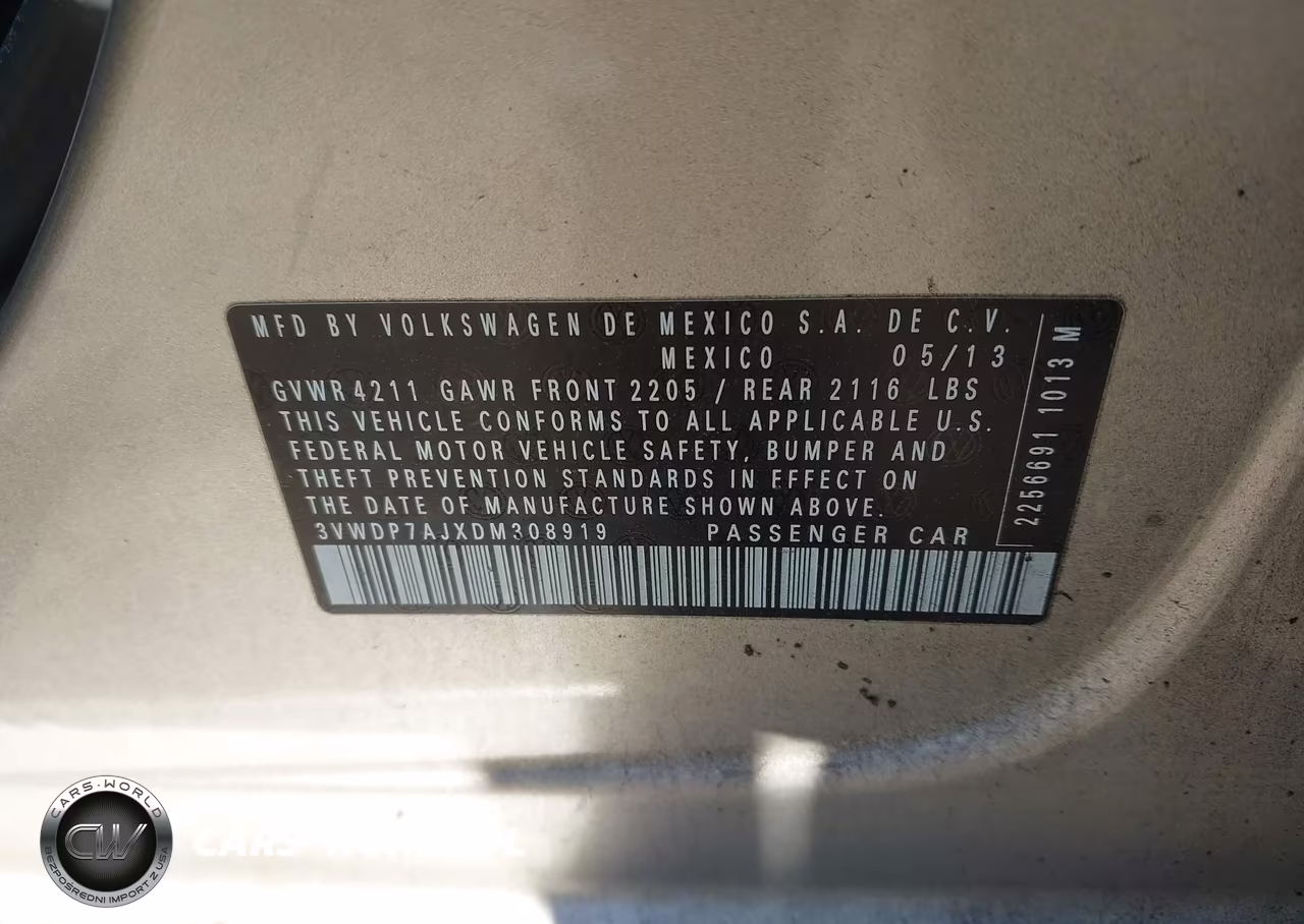 2013 Volkswagen Jetta 2.5L Se VIN:3VWDP7AJXDM308919 - 9