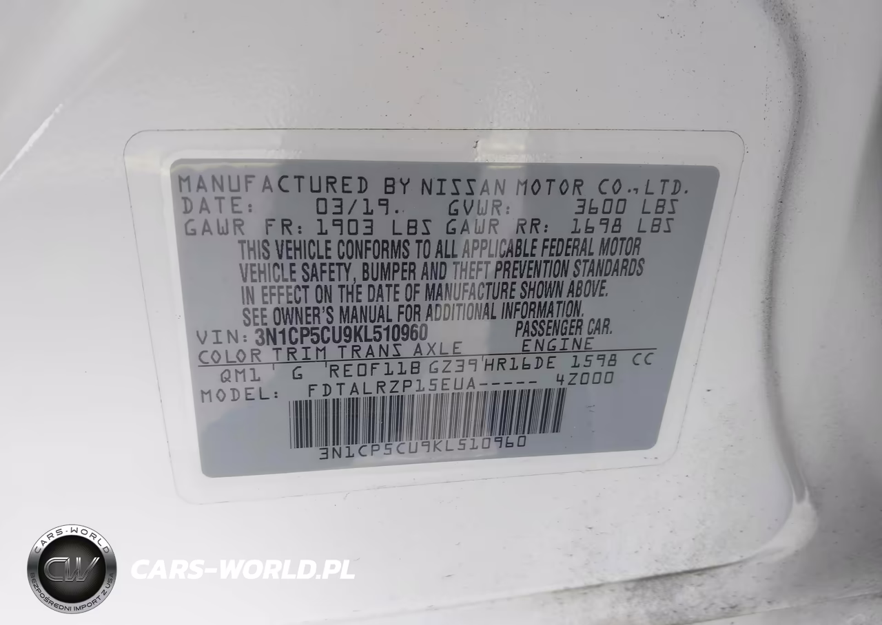 2019 Nissan Kicks S VIN:3N1CP5CU9KL510960 - 9
