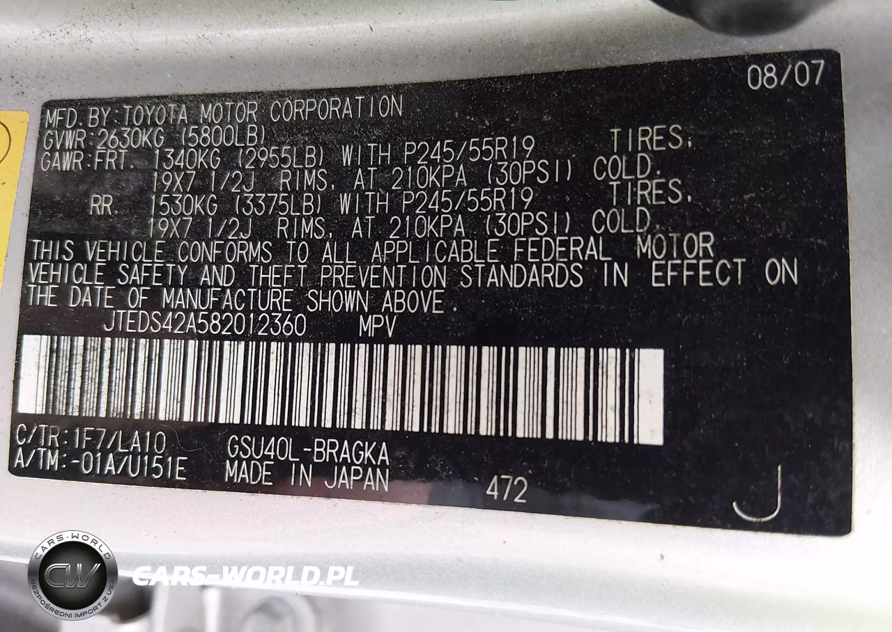 2008 Toyota Highlander Limited VIN:JTEDS42A582012360 - 9