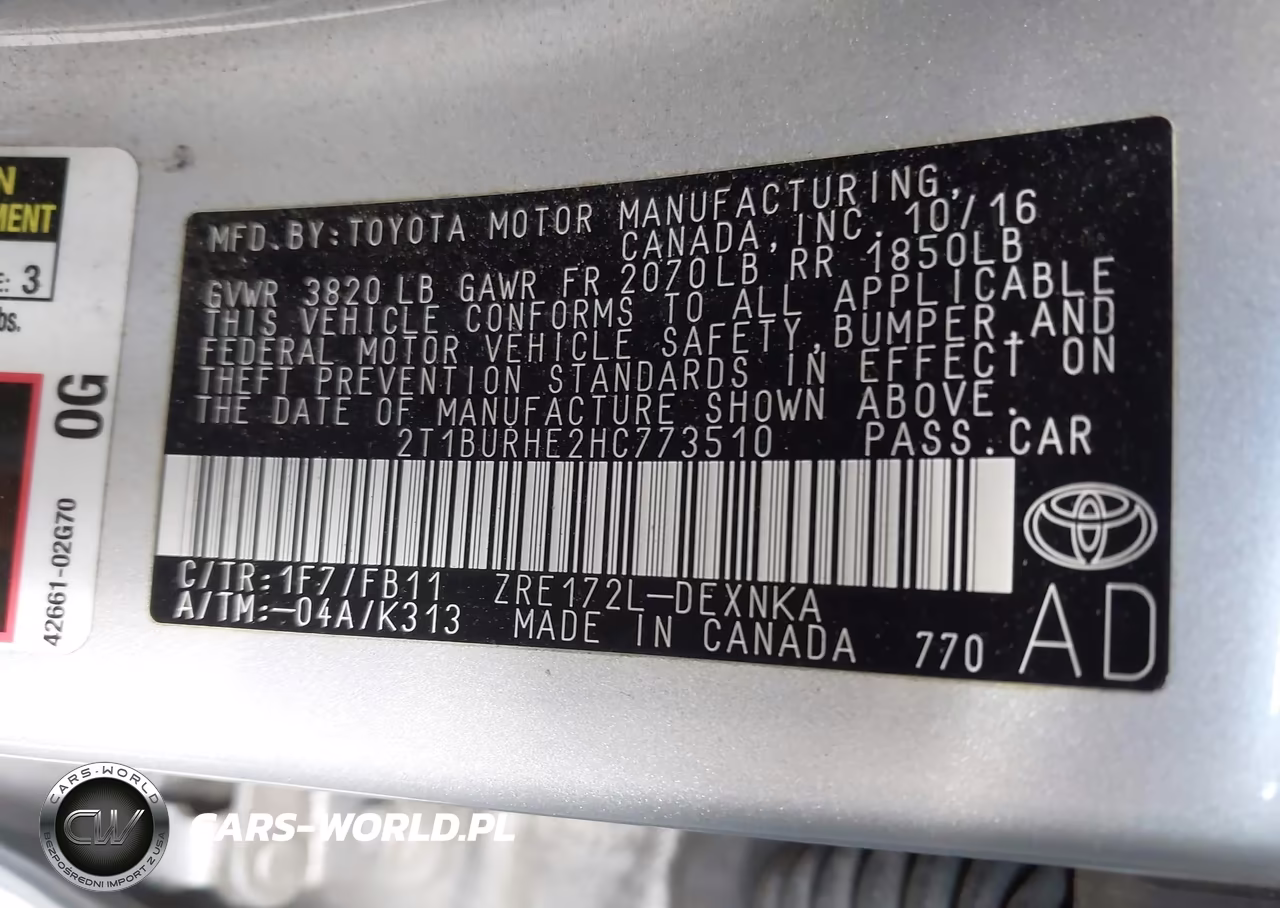 2017 Toyota Corolla Le VIN:2T1BURHE2HC773510 - 9