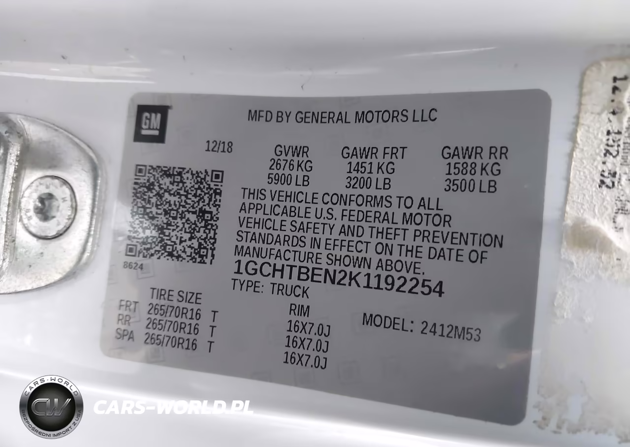2019 Chevrolet Colorado Wt VIN:1GCHTBEN2K1192254 - 9