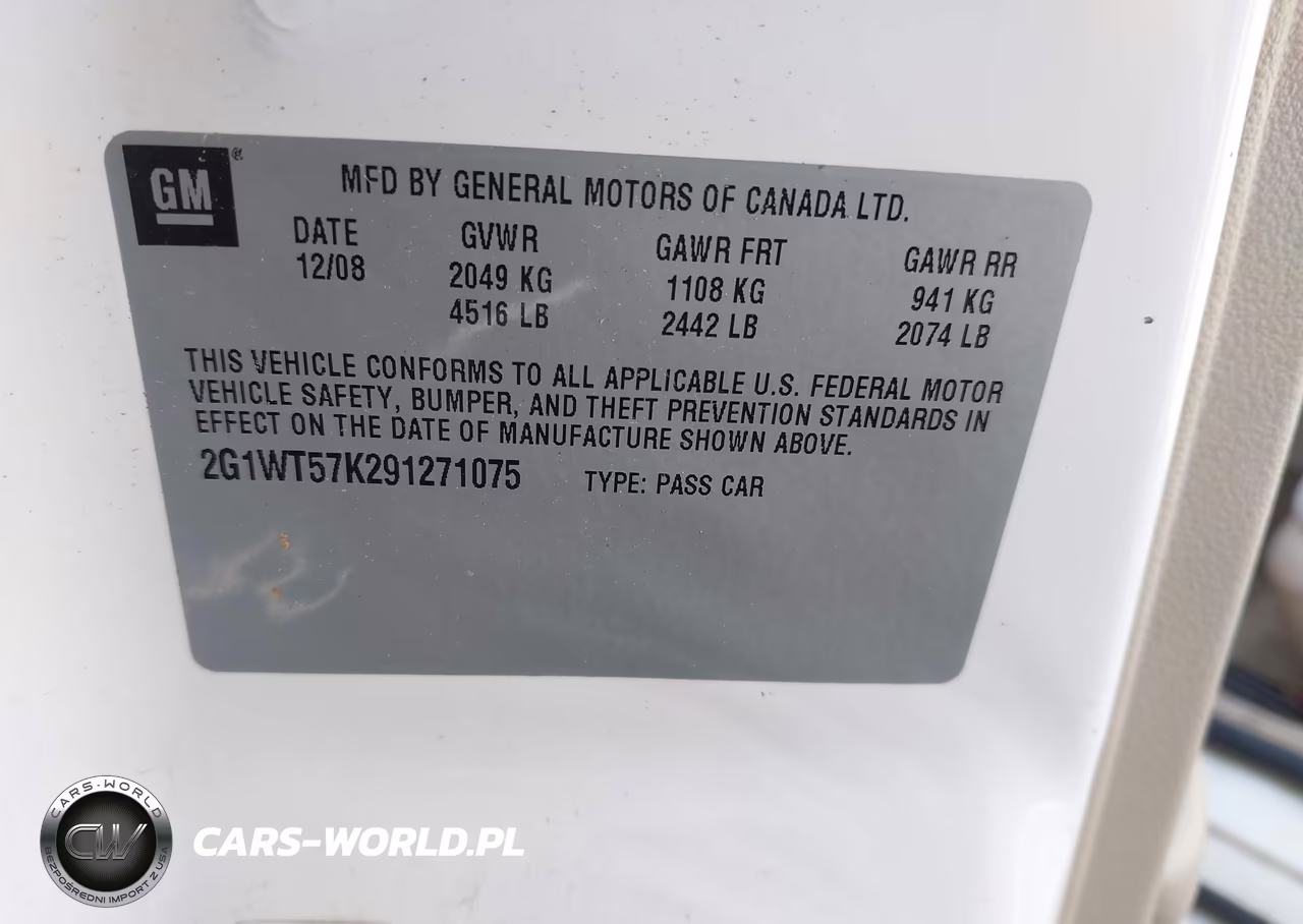 2009 Chevrolet Impala Lt VIN:2G1WT57K291271075 - 9