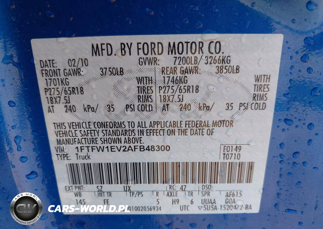 2010 Ford F-150 Fx4-Harley-Davidson-King Ranch-Lariat-Platinum-Xl-Xlt VIN:1FTFW1EV2AFB48300 - 9