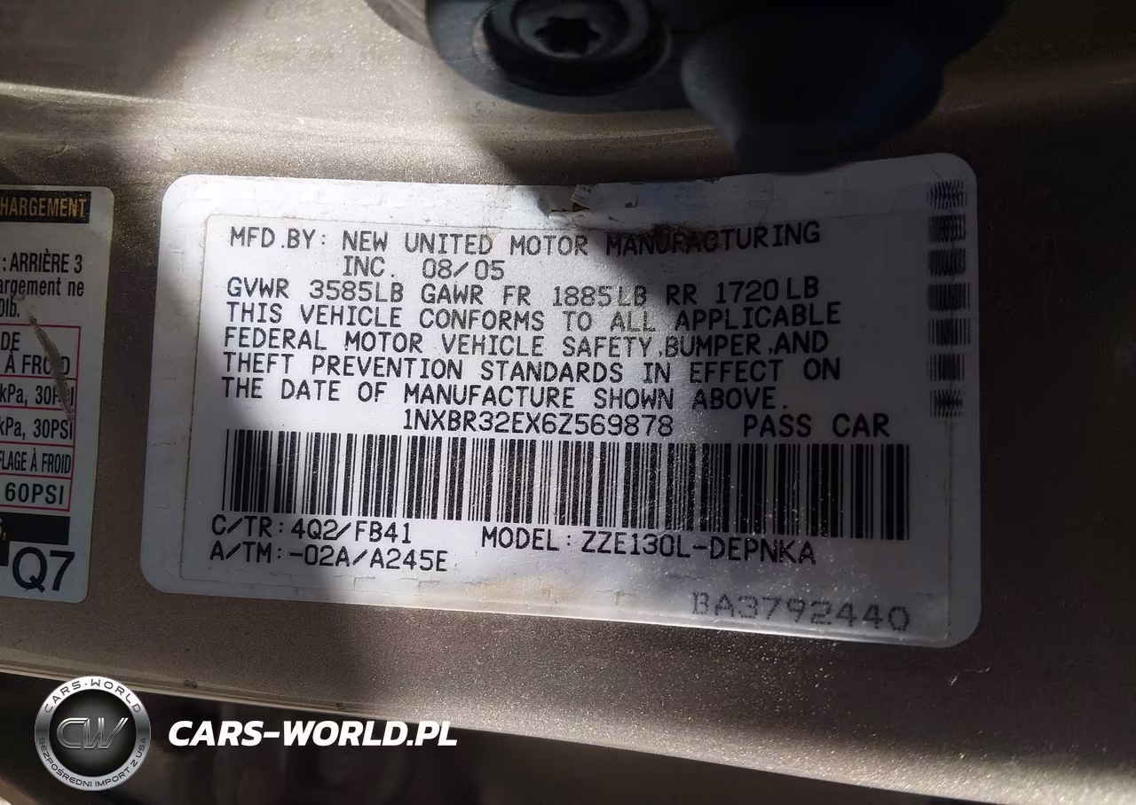2006 Toyota Corolla Le VIN:1NXBR32EX6Z569878 - 9