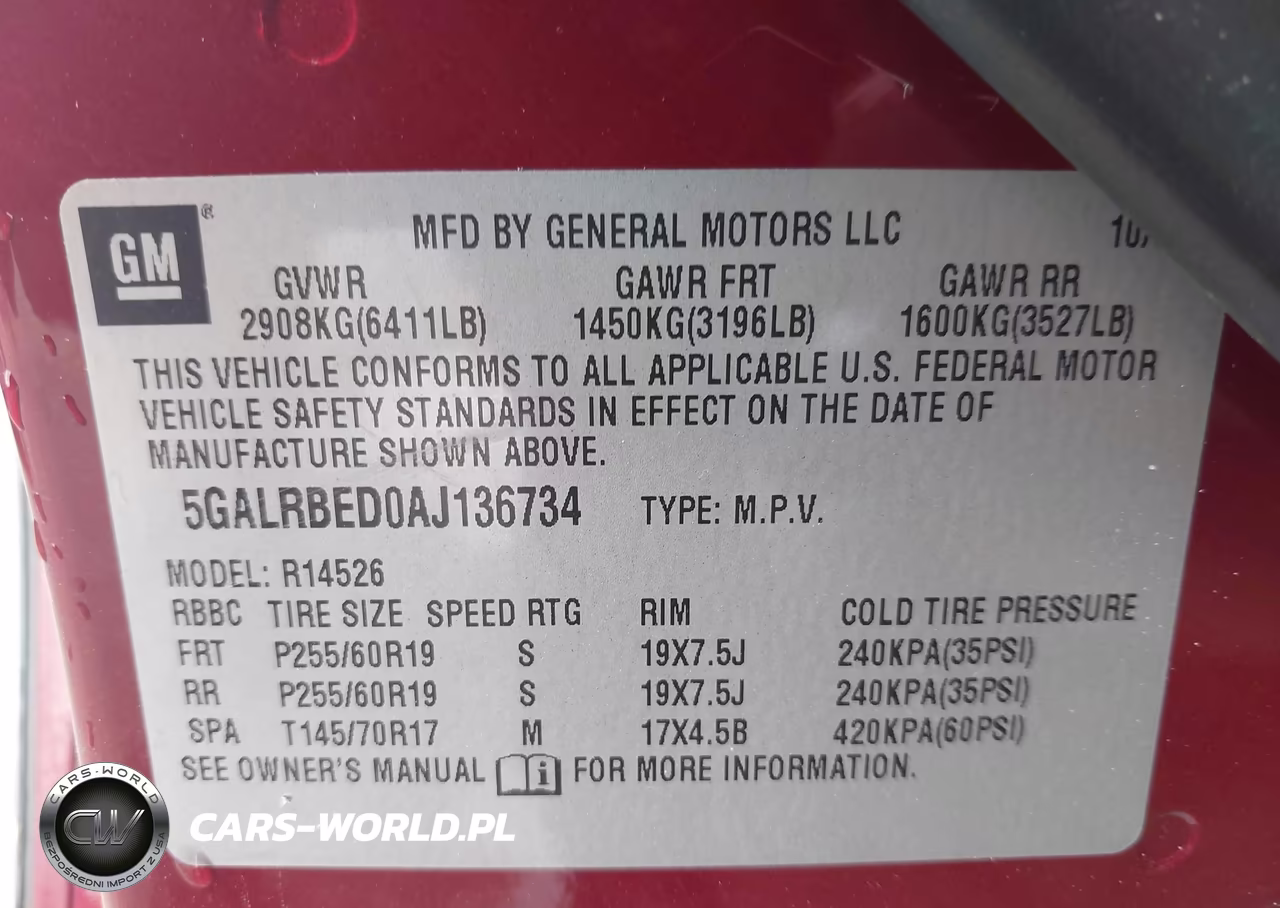 2010 Buick Enclave 1Xl VIN:5GALRBED0AJ136734 - 9