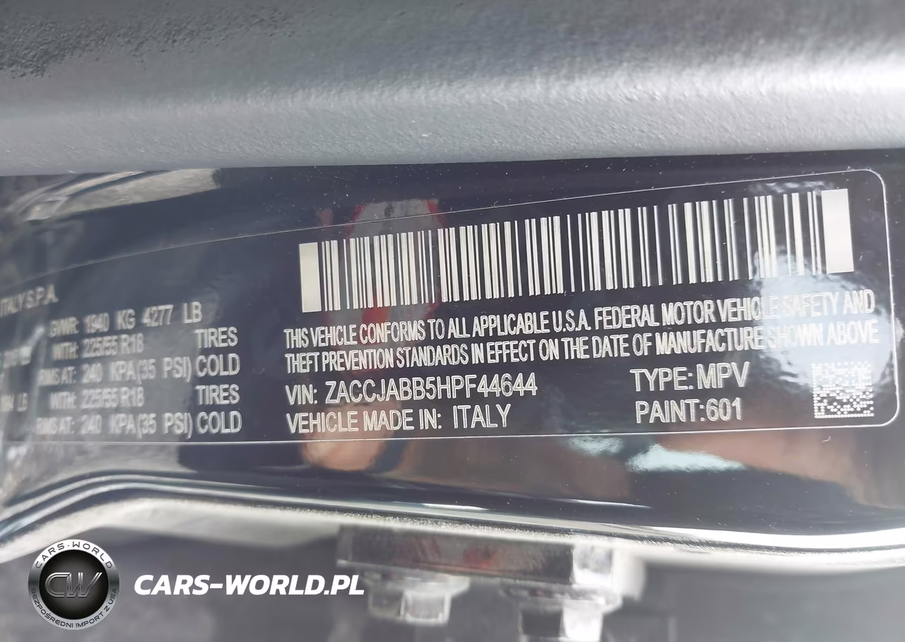 2017 Jeep Renegade Altitude Fwd VIN:ZACCJABB5HPF44644 - 9