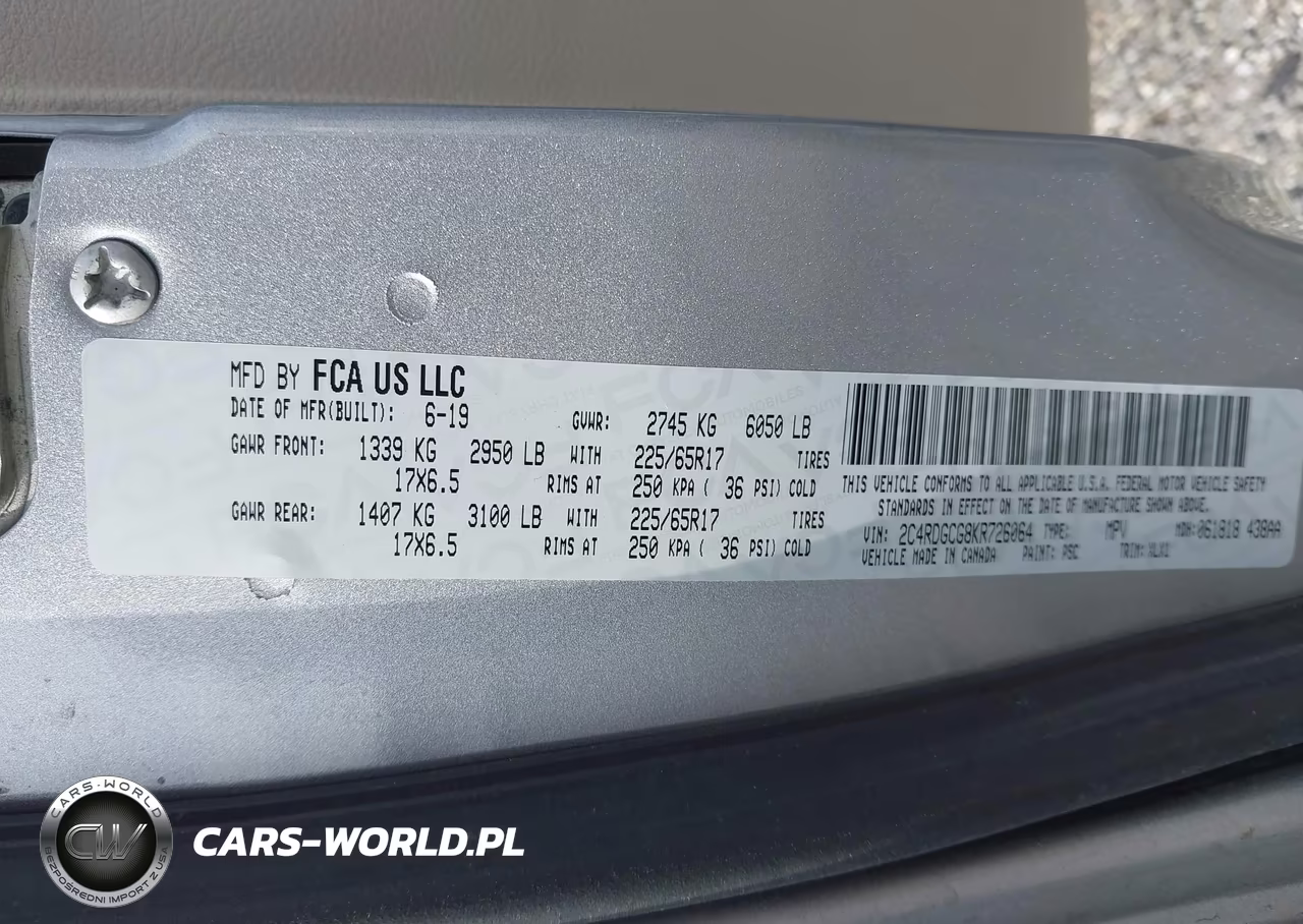 2019 Dodge Grand Caravan Sxt VIN:2C4RDGCG8KR726064 - 9
