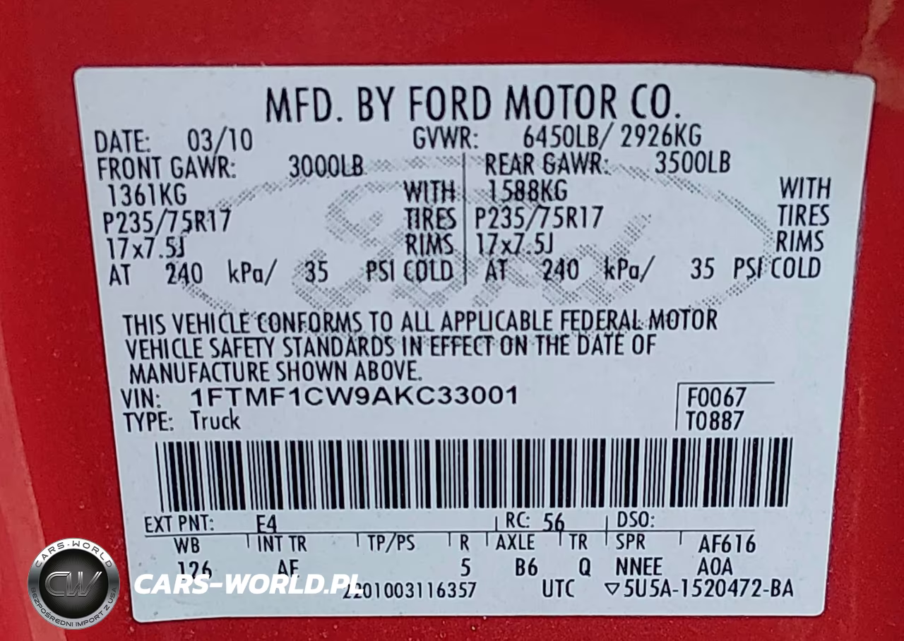 2010 Ford F-150 Stx-Xl-Xlt VIN:1FTMF1CW9AKC33001 - 9