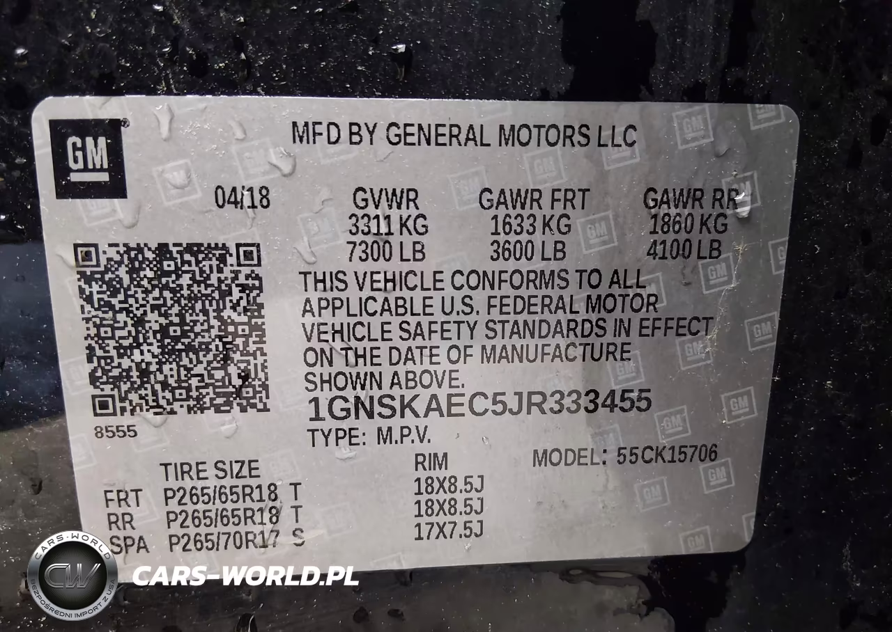 2018 Chevrolet Tahoe Ls VIN:1GNSKAEC5JR333455 - 9