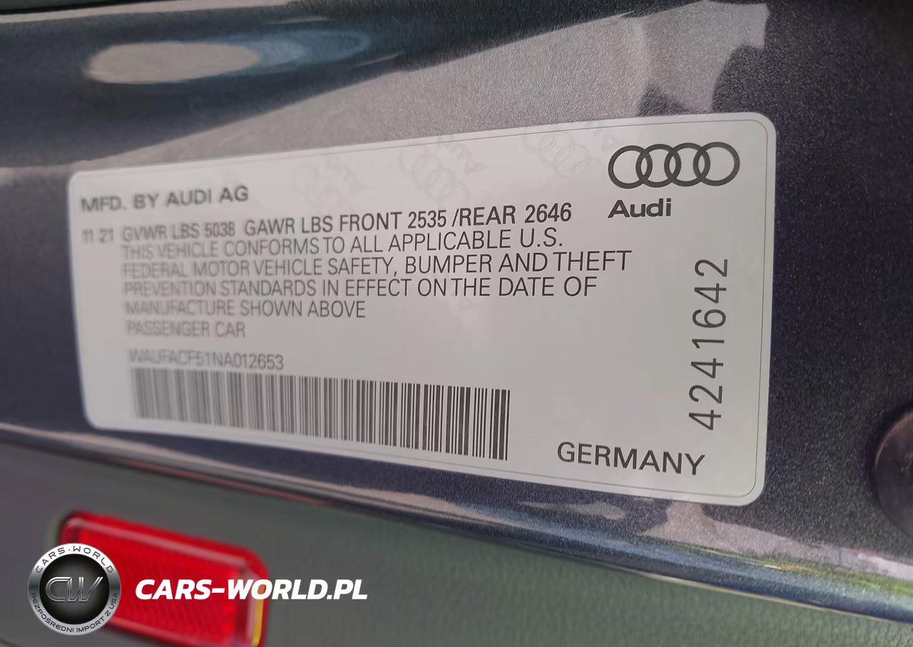 2022 Audi A5 Sportback Premium Plus 45 Tfsi S Line Quattro S Tronic VIN:WAUFACF51NA012653 - 9