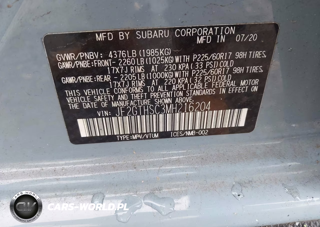 2021 Subaru Crosstrek Sport VIN:JF2GTHSC3MH216204 - 9