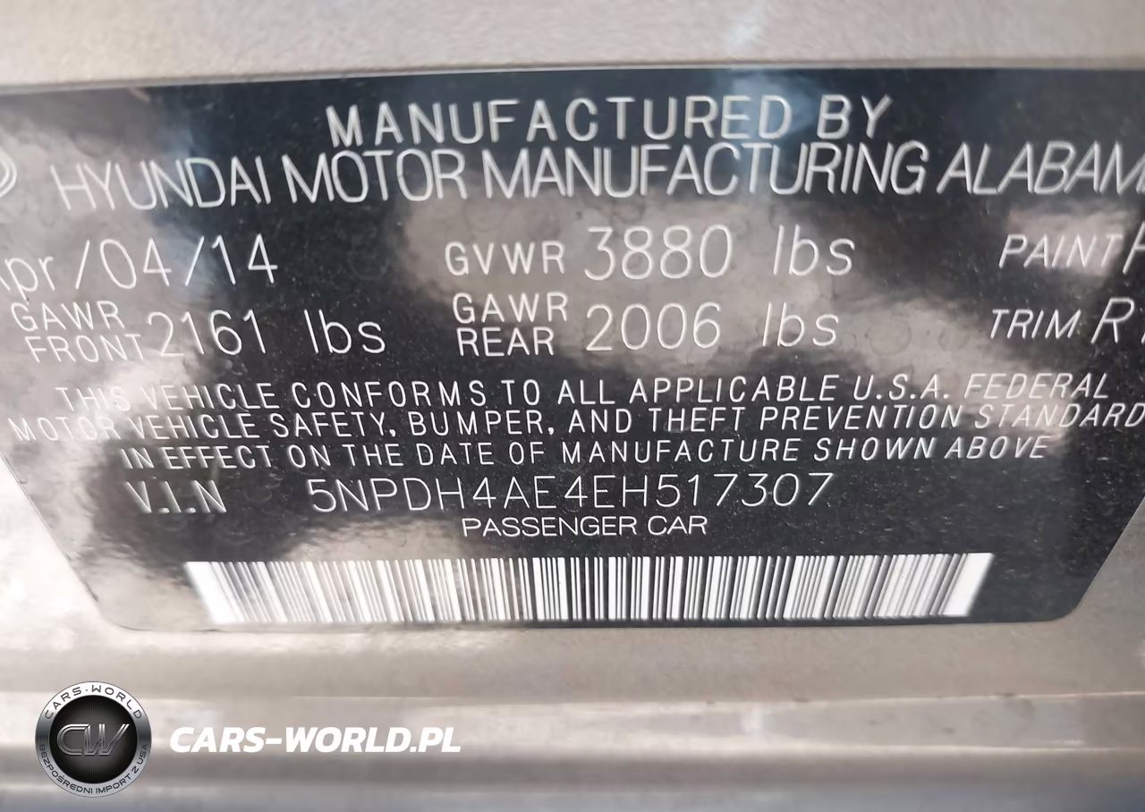 2014 Hyundai Elantra Limited VIN:5NPDH4AE4EH517307 - 9