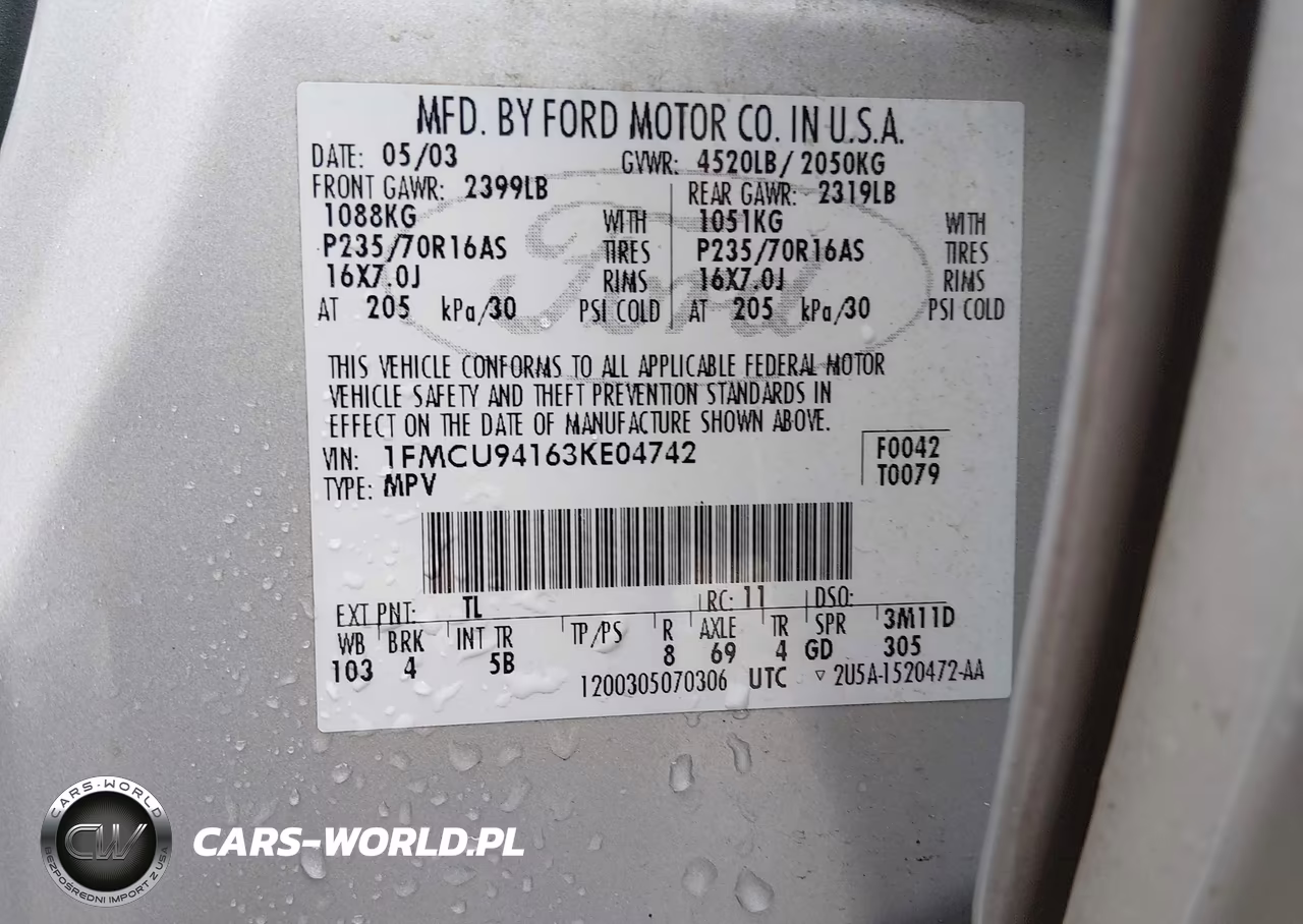 2003 Ford Escape Limited VIN:1FMCU94163KE04742 - 9