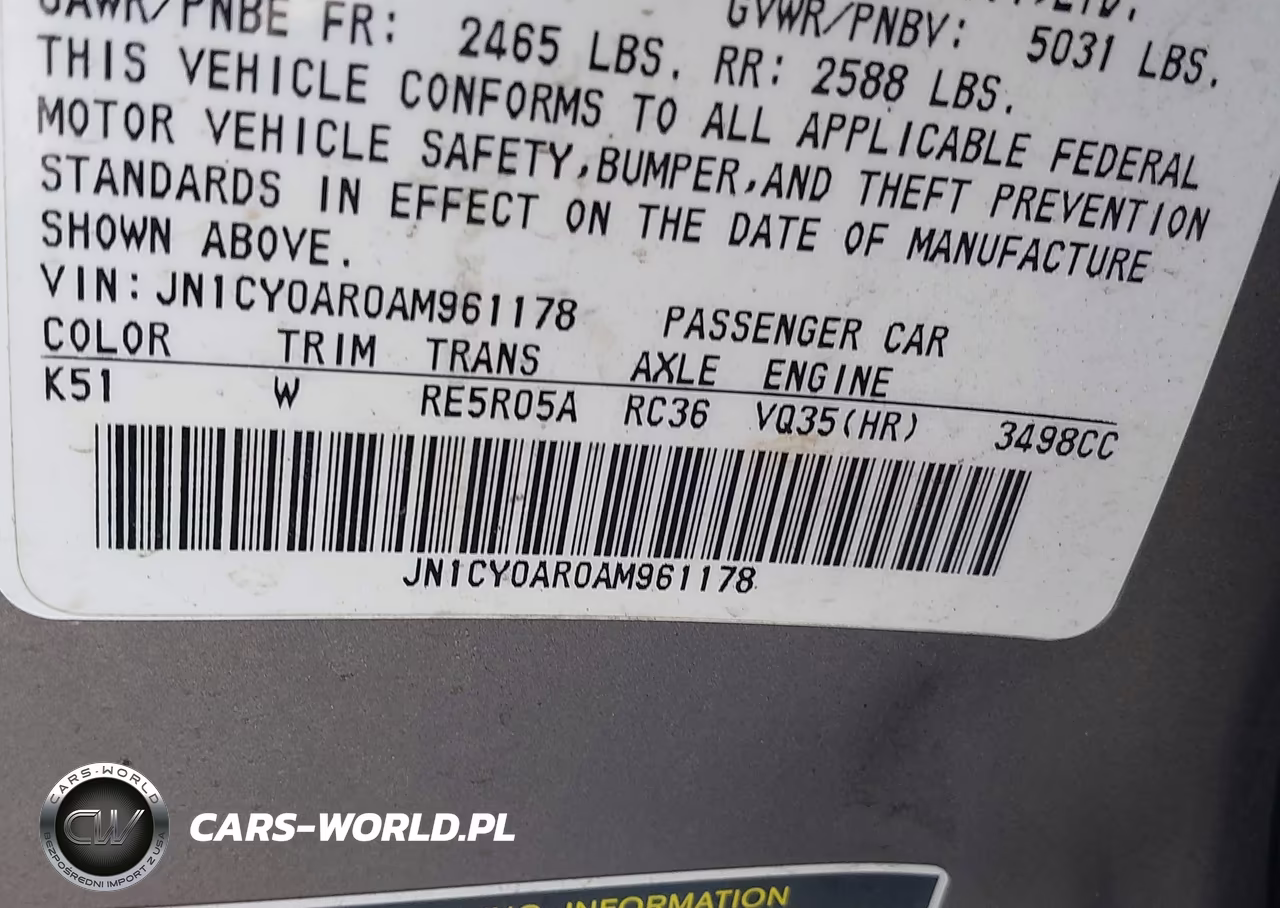 2010 Infiniti M35X VIN:JN1CY0AR0AM961178 - 9