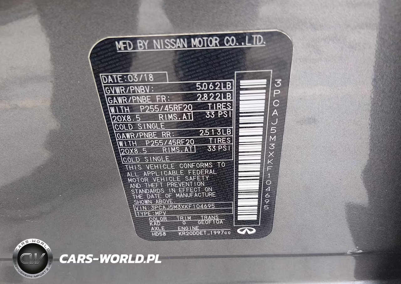 2019 Infiniti Qx50 Essential VIN:3PCAJ5M3XKF104695 - 9