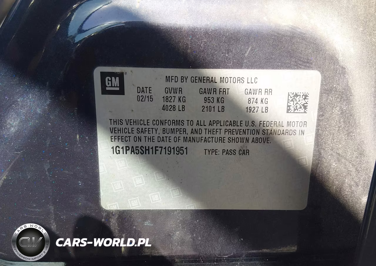 2015 Chevrolet Cruze Ls Auto VIN:1G1PA5SH1F7191951 - 9