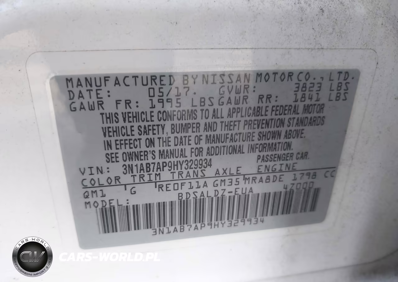 2017 Nissan Sentra Sv VIN:3N1AB7AP9HY329934 - 9