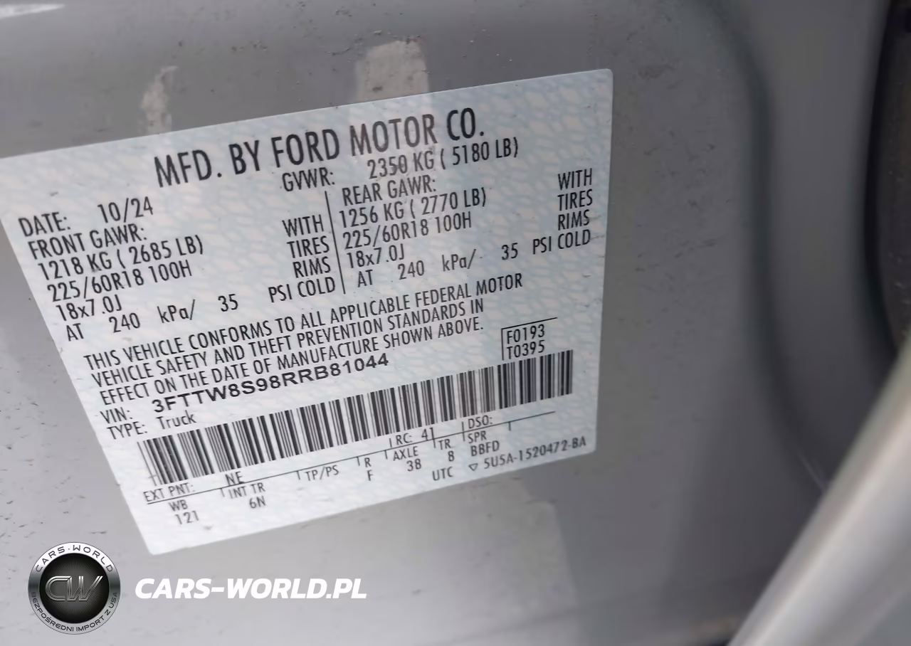 2024 Ford Maverick Lariat VIN:3FTTW8S98RRB81044 - 9