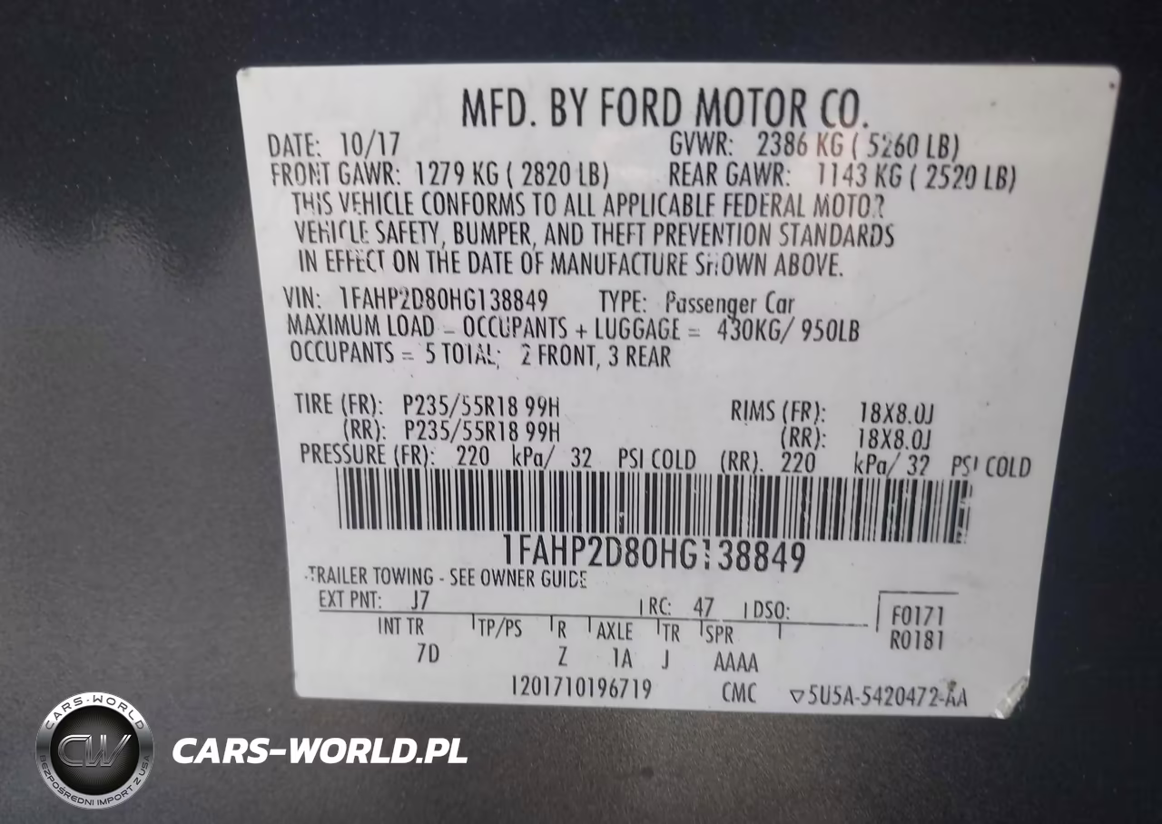 2017 Ford Taurus Se VIN:1FAHP2D80HG138849 - 9