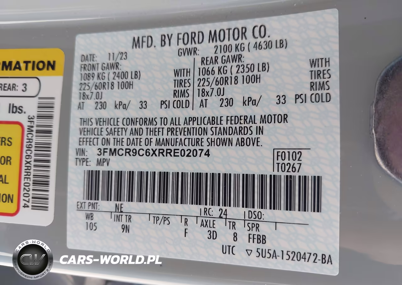 2024 Ford Bronco Sport Outer Banks VIN:3FMCR9C6XRRE02074 - 9