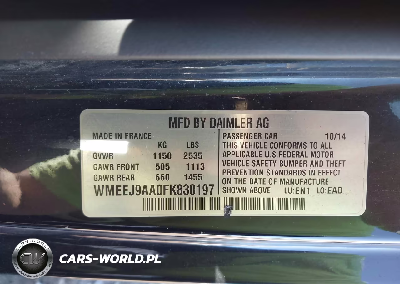 2015 Smart Fortwo Electric Drive Passion VIN:WMEEJ9AA0FK830197 - 9