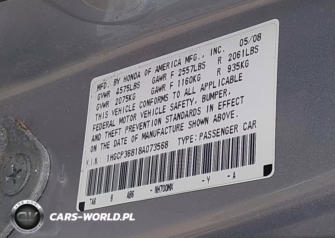 2008 Honda Accord 3.5 Ex-L VIN:1HGCP36818A073568 - 9