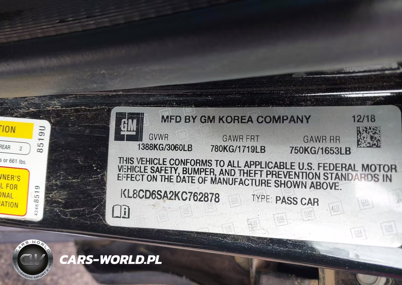 2019 Chevrolet Spark 1Lt Cvt VIN:KL8CD6SA2KC762878 - 9