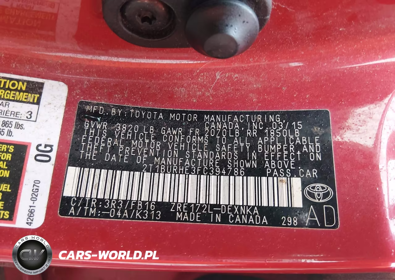 2015 Toyota Corolla Le VIN:2T1BURHE3FC394786 - 9