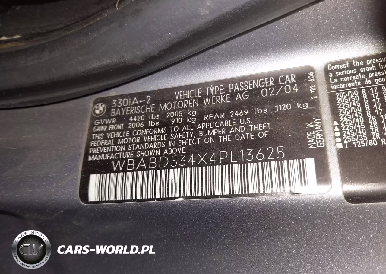 2004 BMW 330Ci VIN:WBABD534X4PL13625 - 9