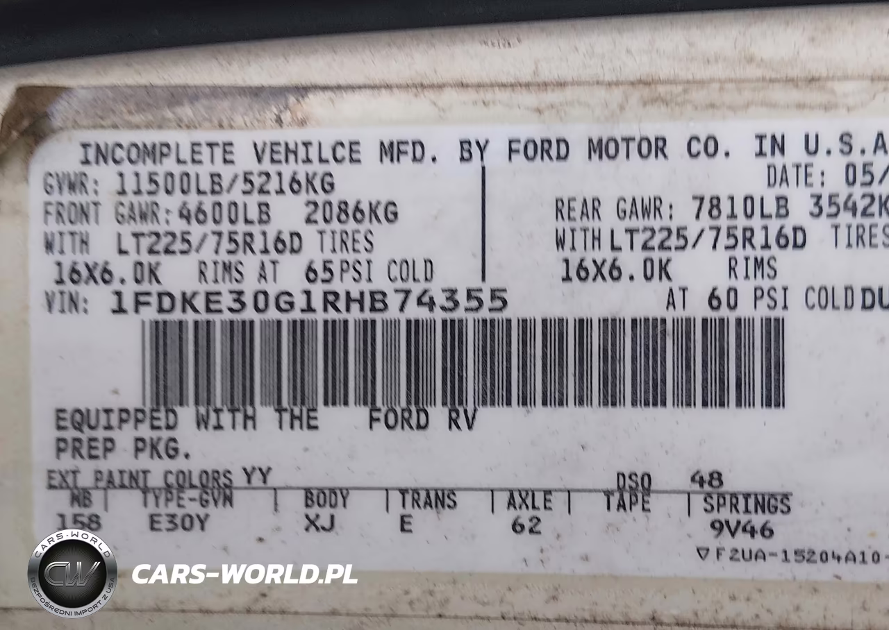 1994 Ford Econoline E350 Cutaway Van VIN:1FDKE30G1RHB74355 - 9